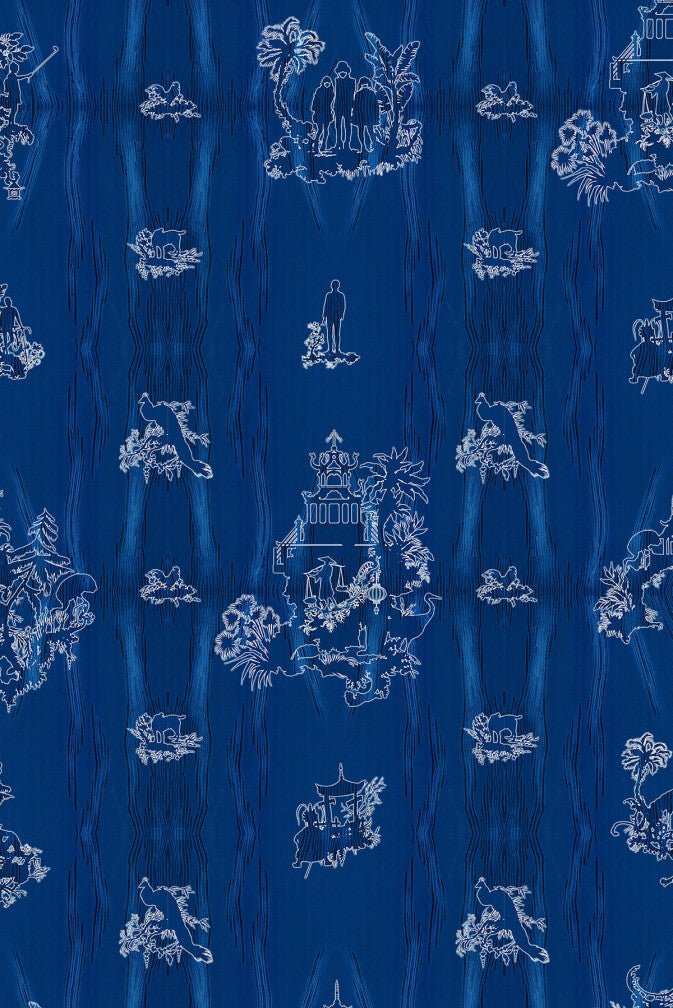 Chinoiserie Scenic Wallpaper - Ultramarine - Timorous Beasties - TB/CNSC/ENW/05 - Premier Wallcovering