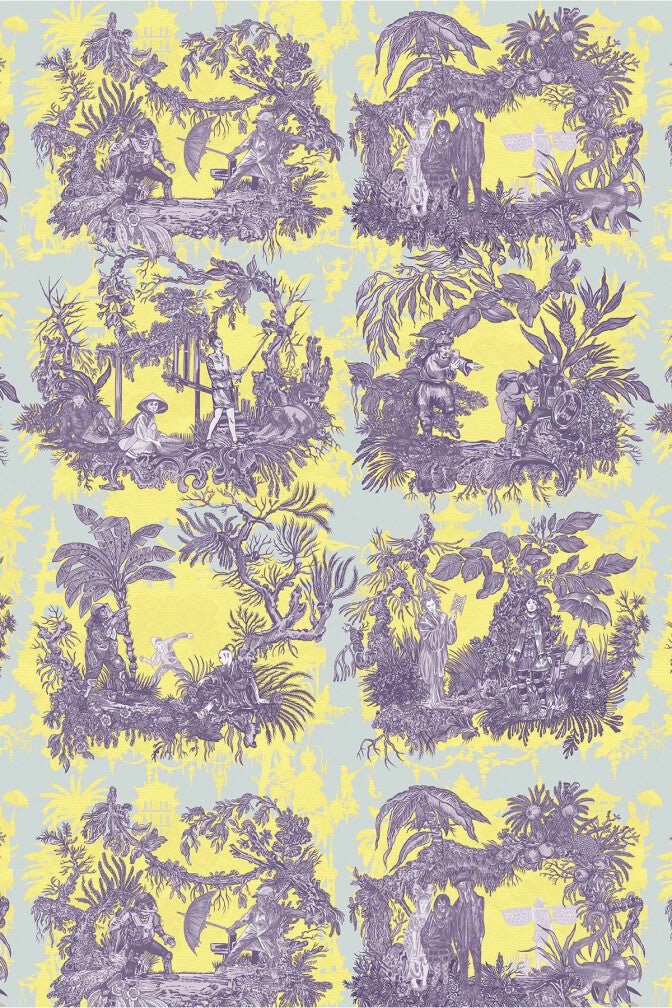 Chinoiserie Toile Wallpaper - Lavender Custard - Timorous Beasties - TB/CTOILE/LALQ/03 - Premier Wallcovering