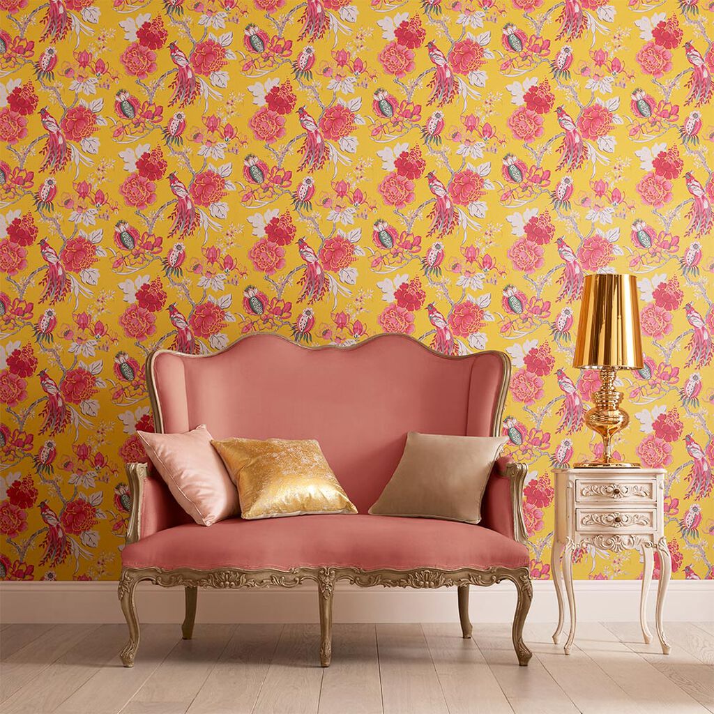 Chinoiserie Wallpaper - Canary - Graham & Brown - 104269 - Premier Wallcovering