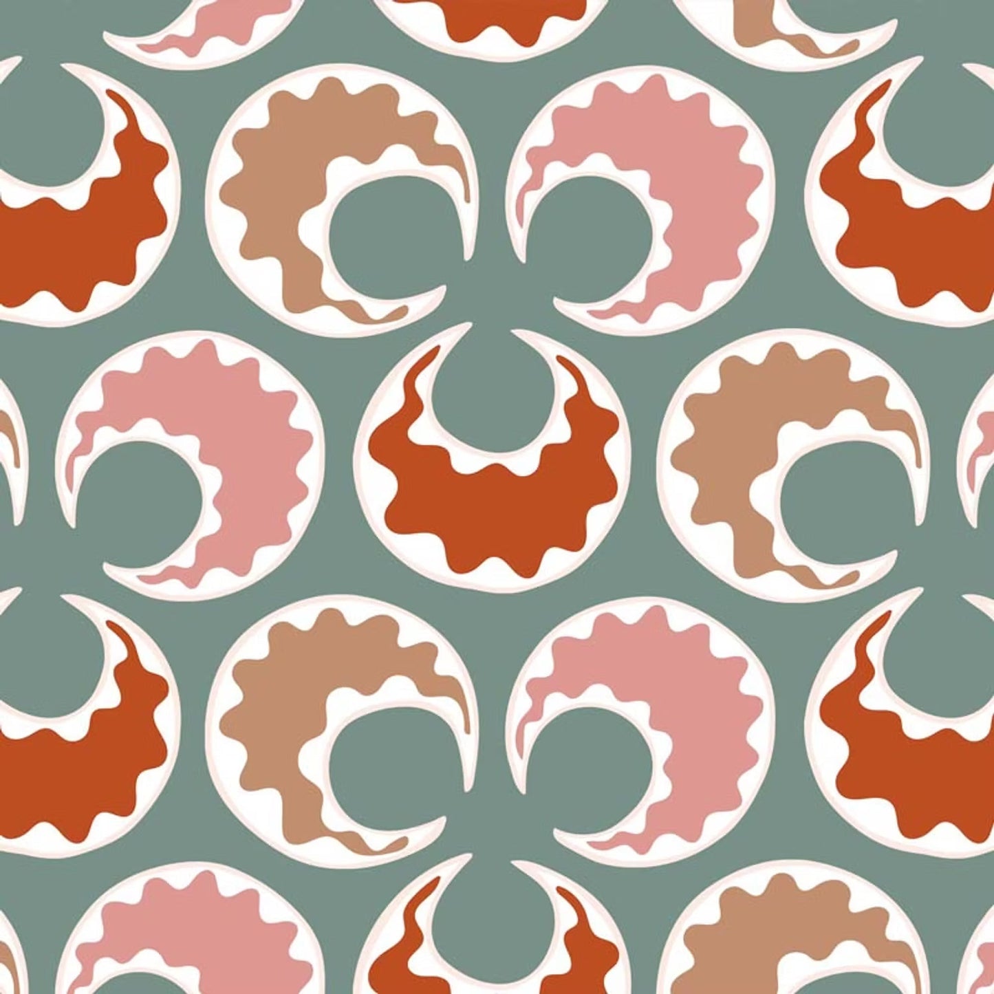 Chintamani Fun Wallpaper - Celadon and Bricks - Ottoline - W/CHINF/103/2 - Premier Wallcovering