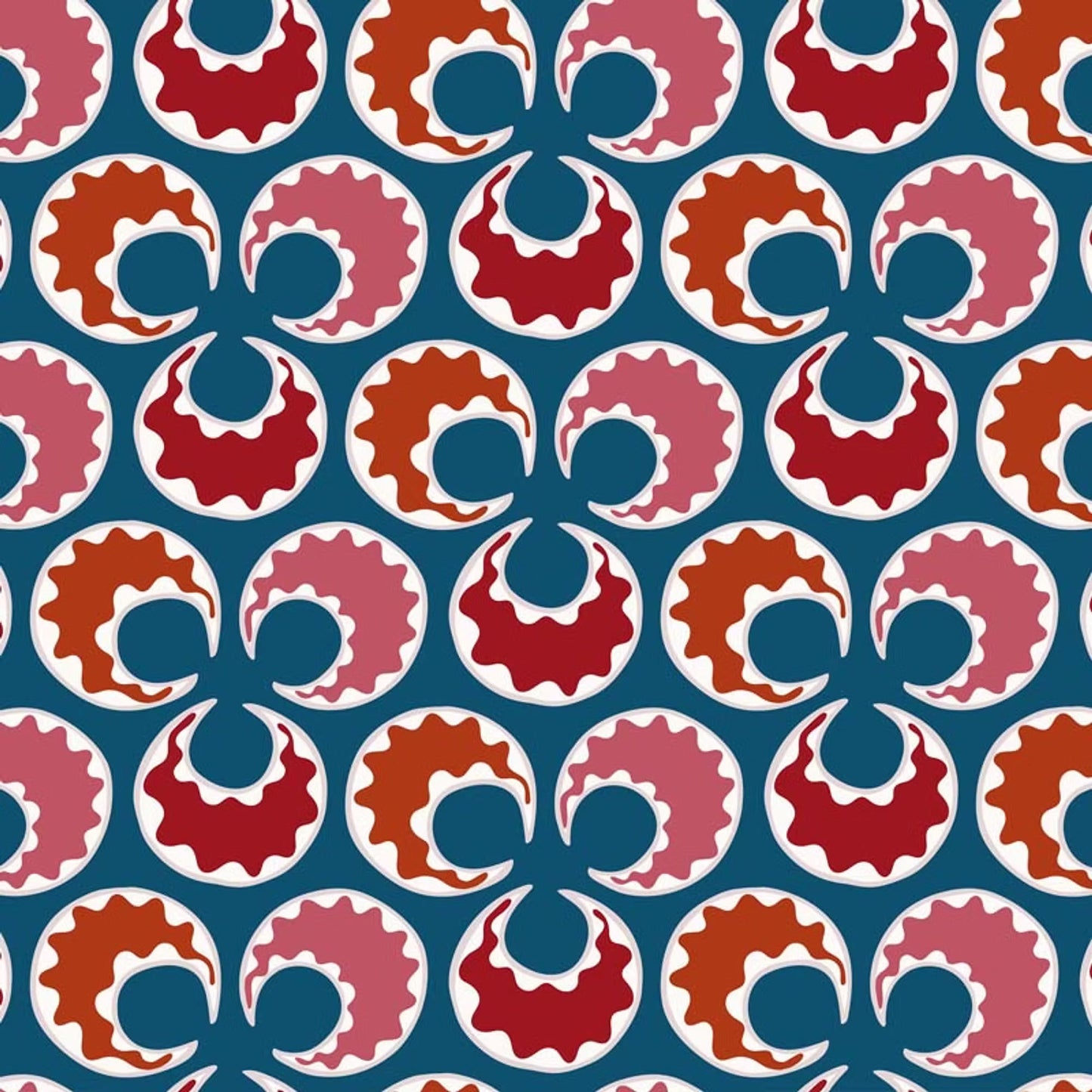 Chintamani Fun Wallpaper - Blue and Red - Ottoline - W/CHINF/103/1 - Premier Wallcovering