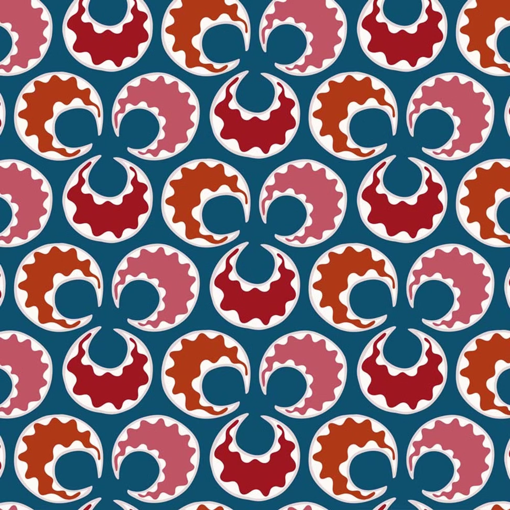 Chintamani Fun Wallpaper - Blue and Red - Ottoline - W/CHINF/103/1 - Premier Wallcovering