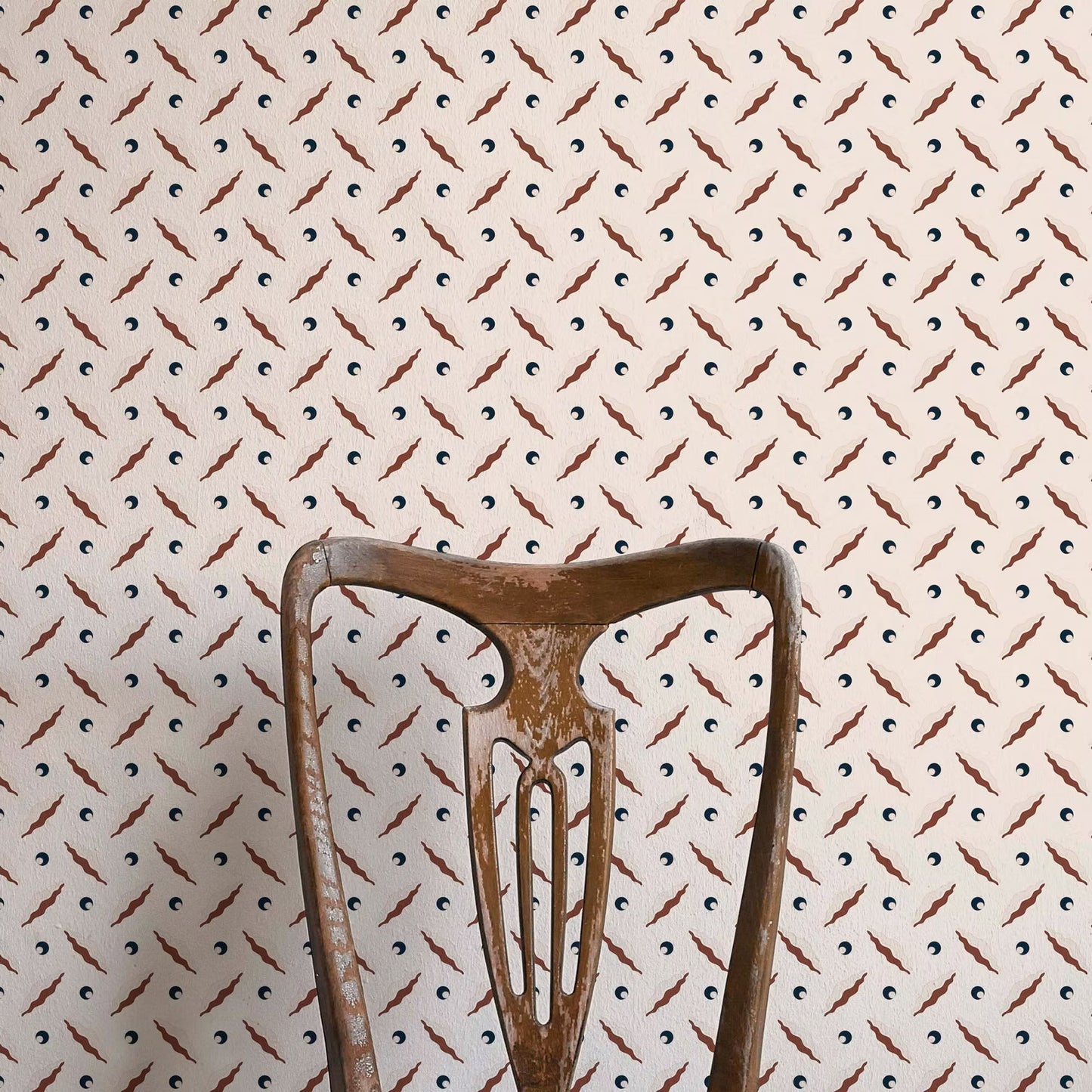 Chintamani Trellis Wallpaper - Brown and Navy Blue - Ottoline - W/CHIN TR/102/2 - Premier Wallcovering