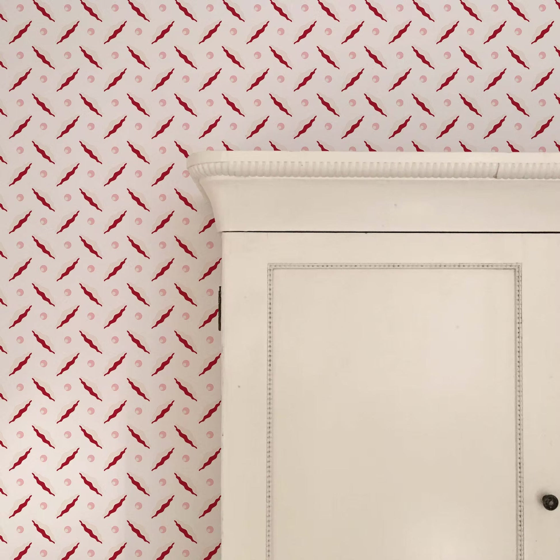 Chintamani Trellis Wallpaper - Red and Pink - Ottoline - W/CHIN TR/102/3 - Premier Wallcovering