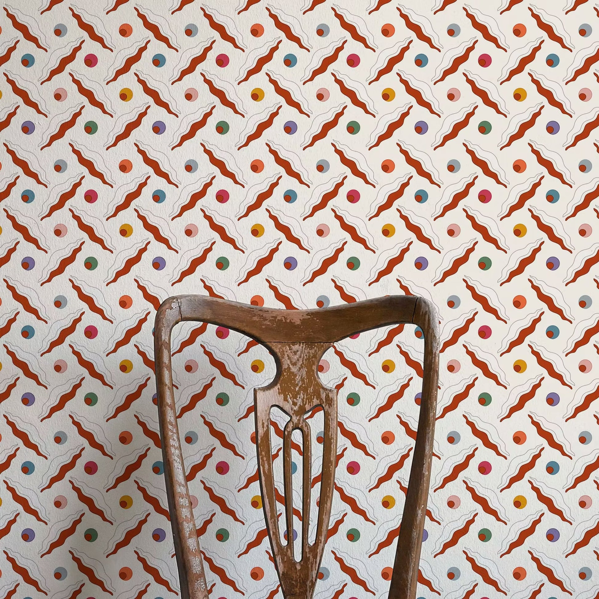Chintamani Trellis Wallpaper - Rusty Orange - Ottoline - W/CHIN TR/102/4 - Premier Wallcovering