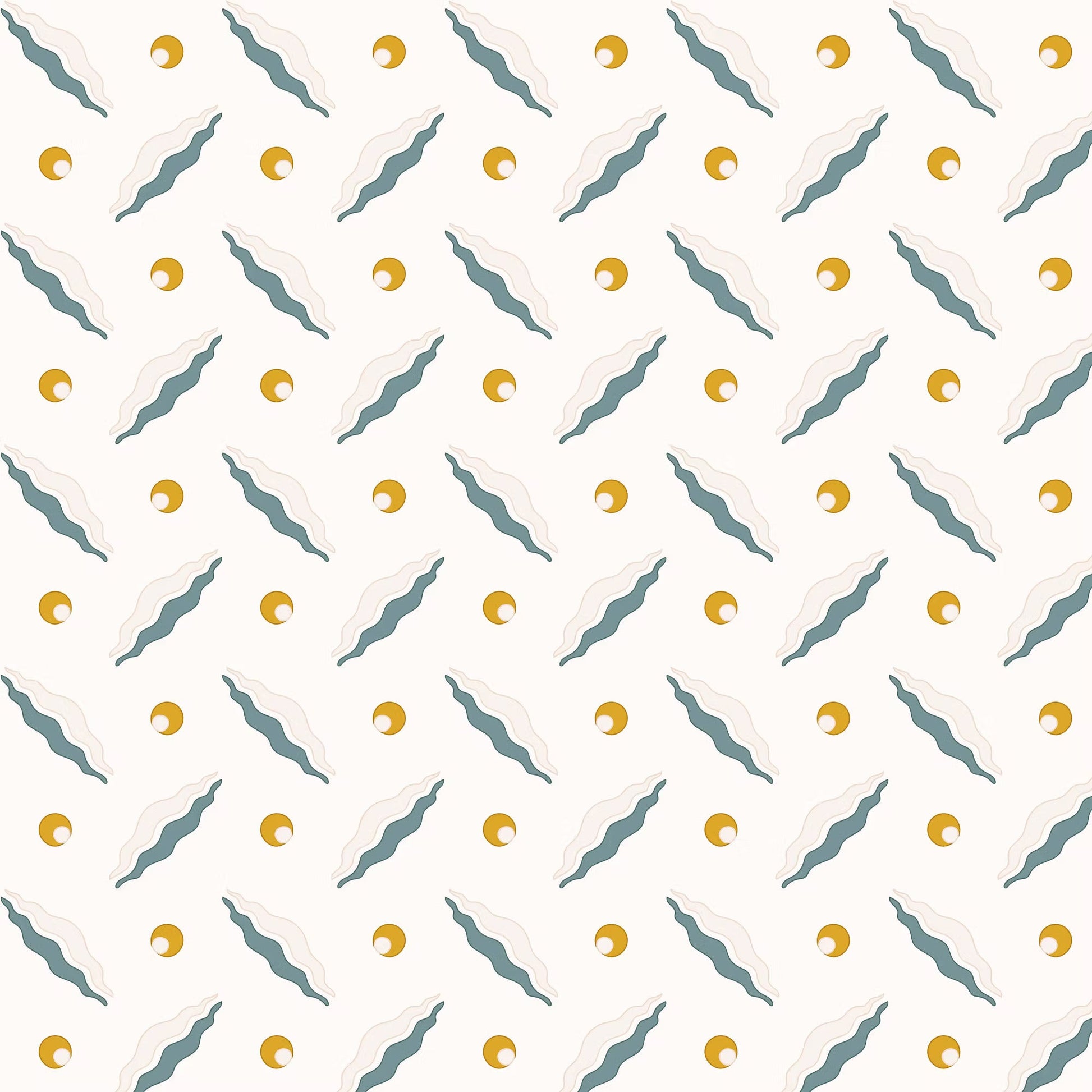 Chintamani Trellis Wallpaper - Mustard and Blue - Ottoline - W/CHIN TR/102/1 - Premier Wallcovering