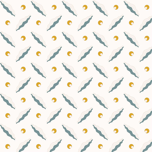 Chintamani Trellis Wallpaper - Mustard and Blue - Ottoline - W/CHIN TR/102/1 - Premier Wallcovering