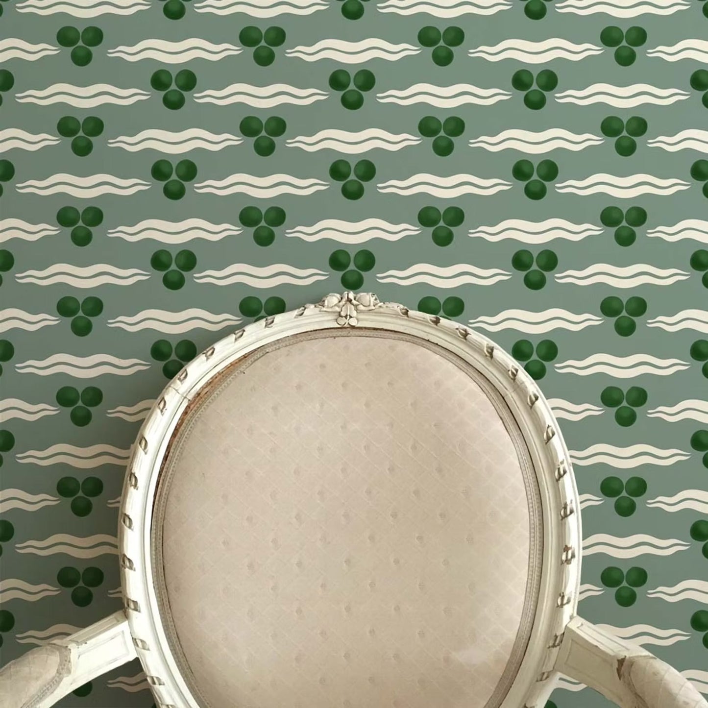 Chintamani Wallpaper - Antique Green - Ottoline - W/CHIN/101/2 - Premier Wallcovering