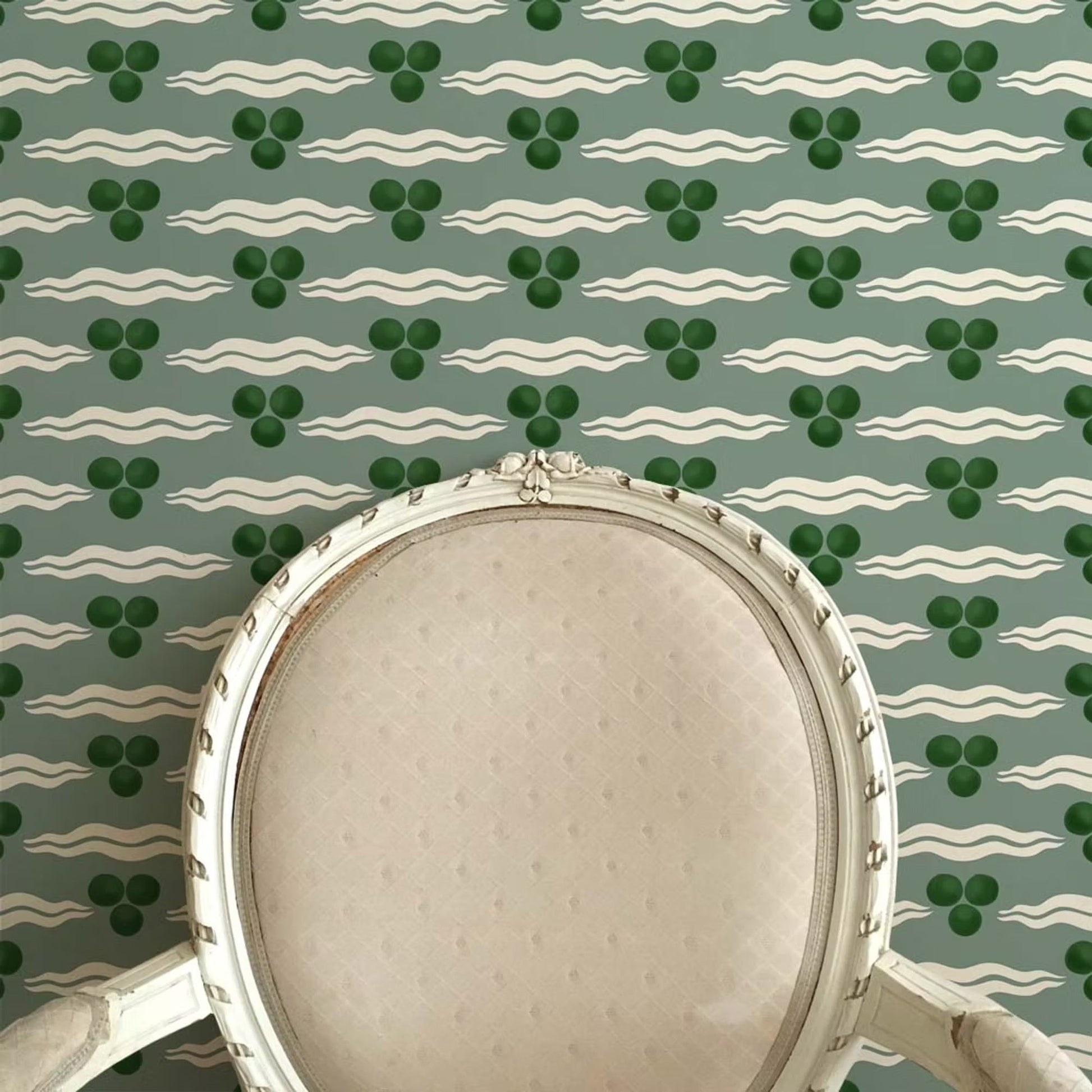 Chintamani Wallpaper - Antique Green - Ottoline - W/CHIN/101/2 - Premier Wallcovering