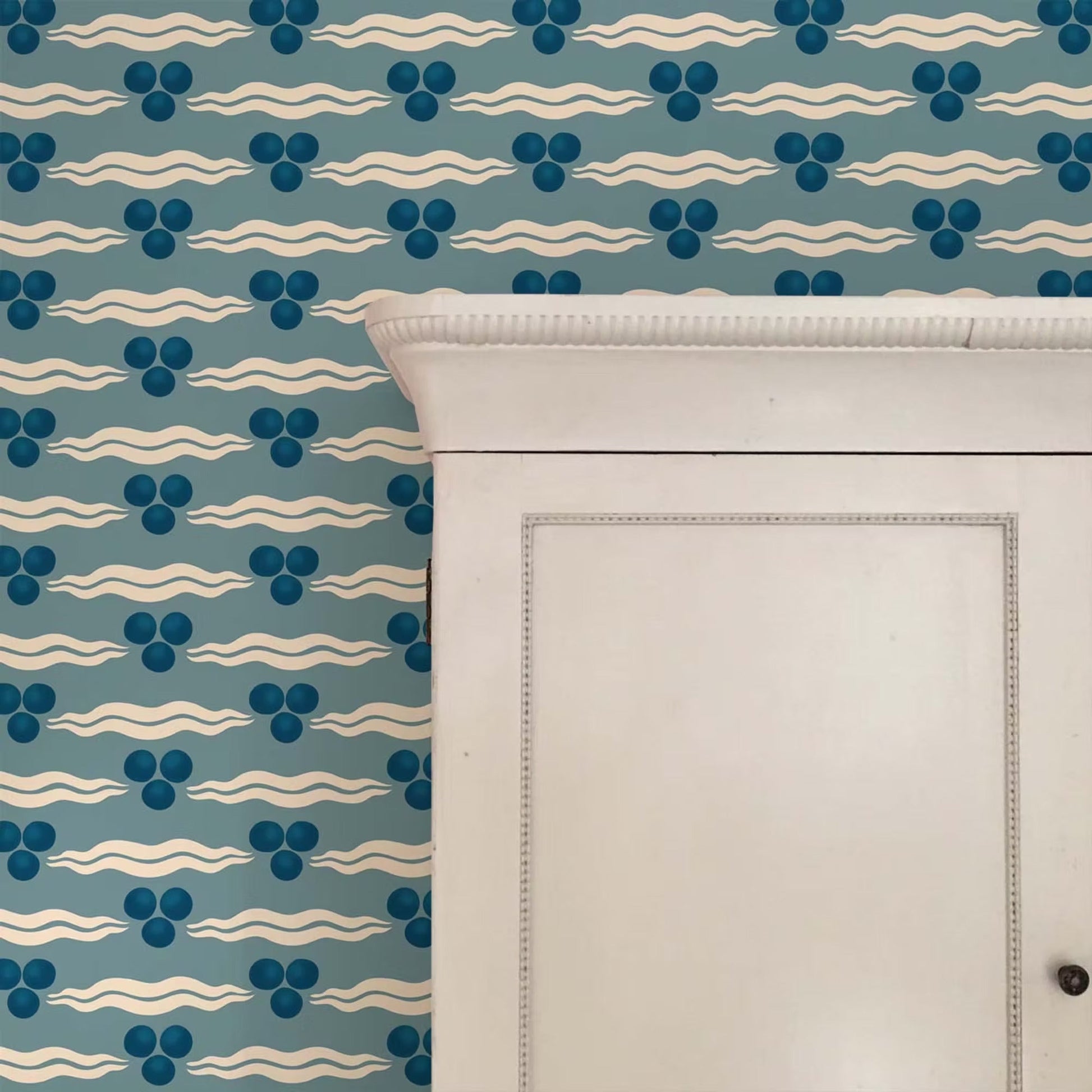 Chintamani Wallpaper - Antique Blue - Ottoline - W/CHIN/101/3 - Premier Wallcovering