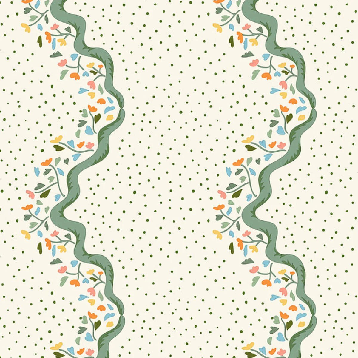 Chintz Caroline Wallpaper - Green - Ottoline - W/CHINZC/101/2 - Premier Wallcovering
