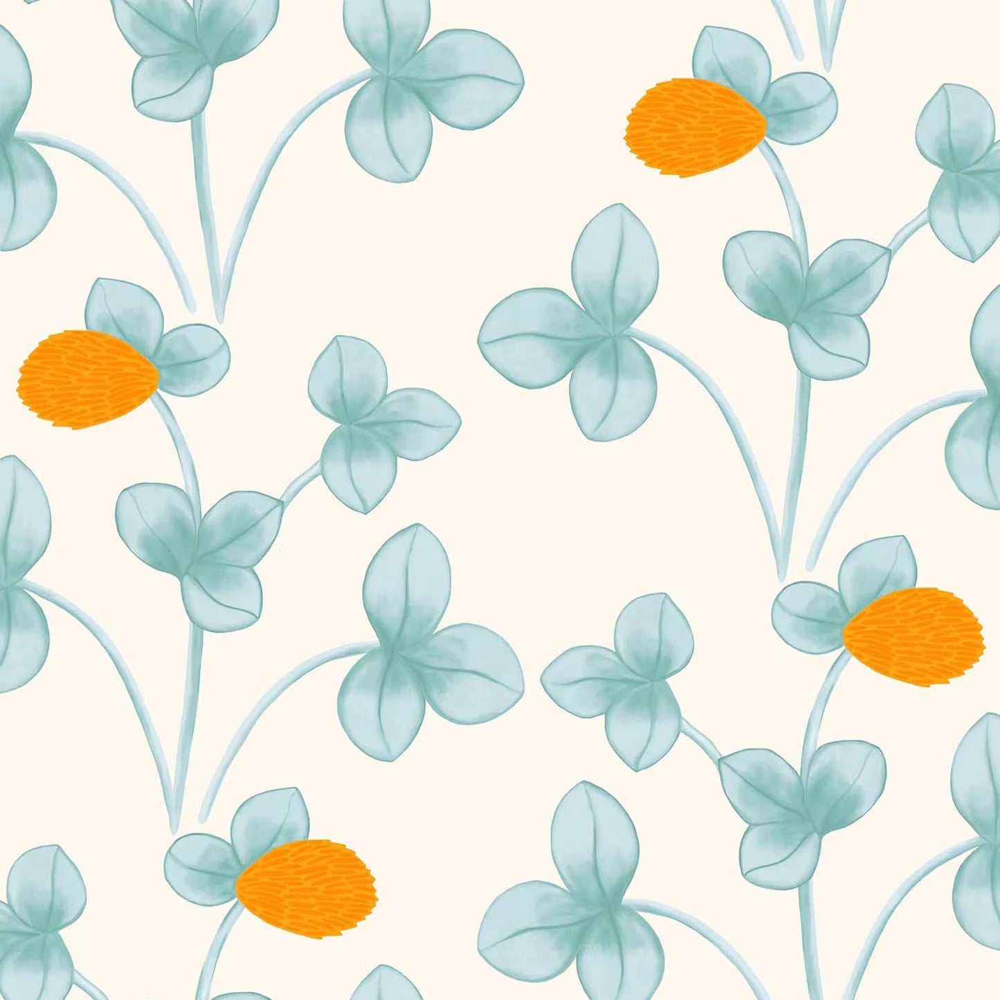 Chintz Constance Wallpaper - Light Blue & Marigold - Ottoline - W/CHINZ/102/4 - Premier Wallcovering