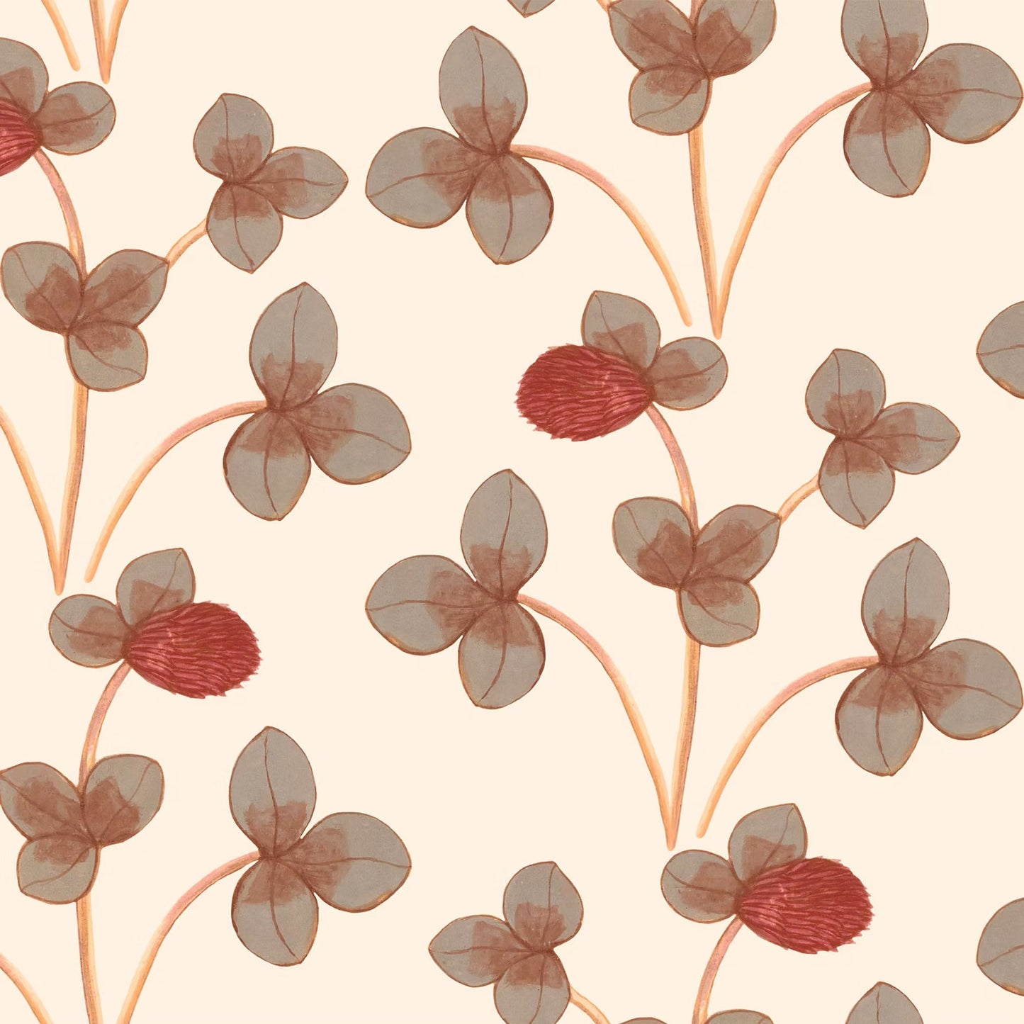Chintz Constance Wallpaper - Ochre Red - Ottoline - W/CHINZ/102/1 - Premier Wallcovering