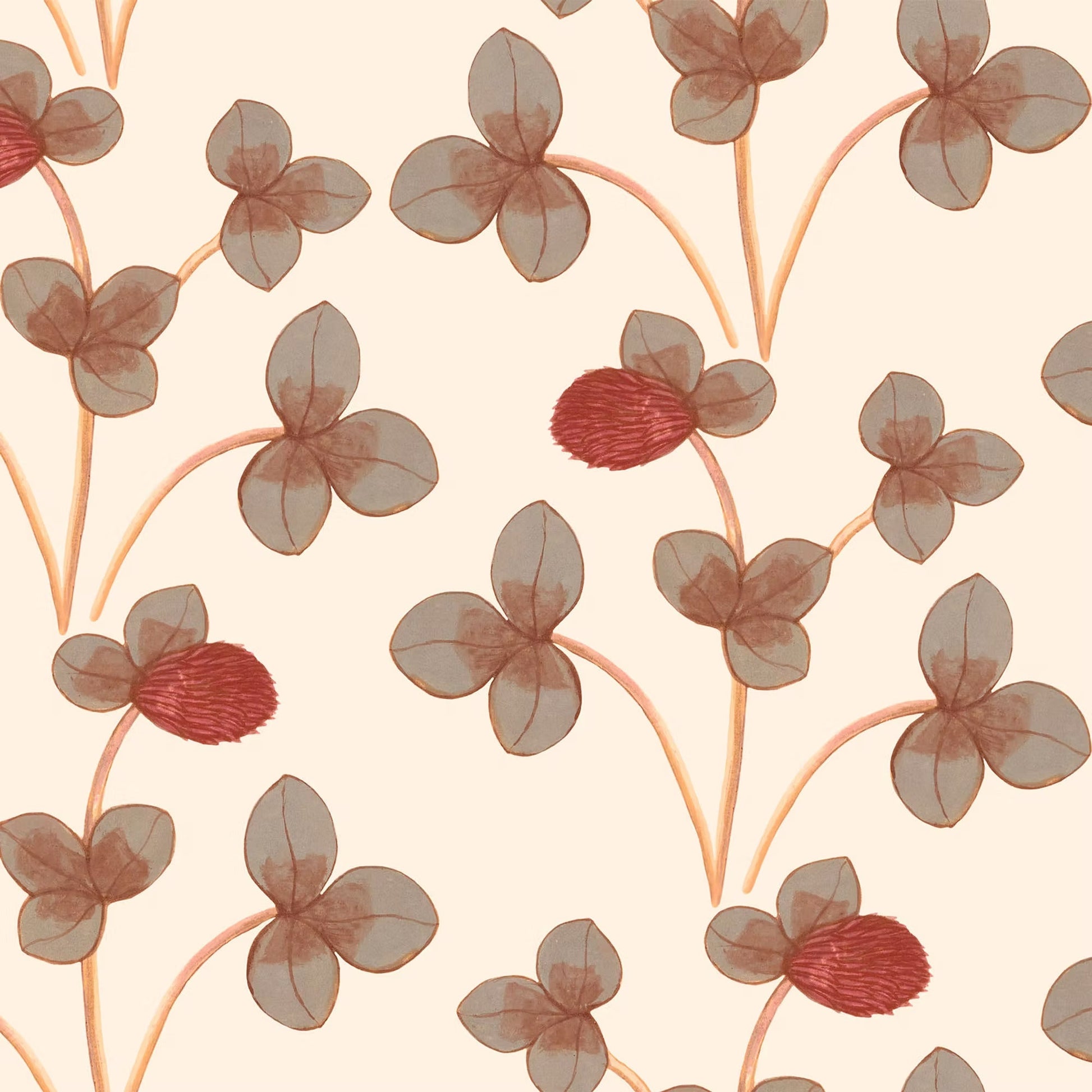 Chintz Constance Wallpaper - Ochre Red - Ottoline - W/CHINZ/102/1 - Premier Wallcovering