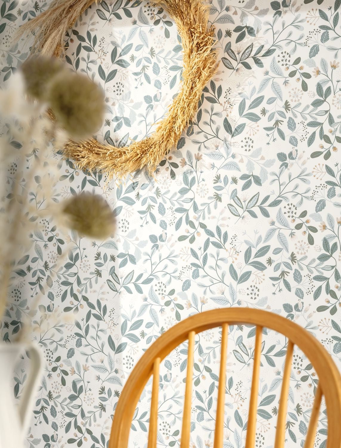 Chloe Wallpaper - Bleu Fume - Caselio - 103086006 - Premier Wallcovering