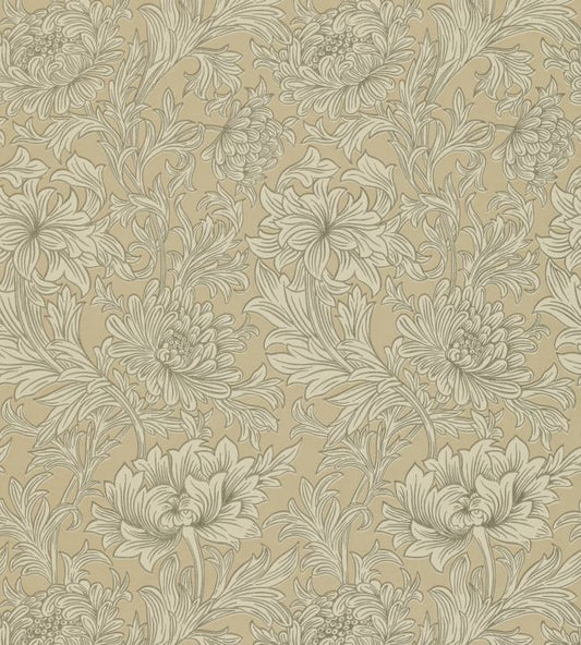 Chrysanthemum Toile Wallpaper - Ivory/Gold - 210417 - Morris & Co - Premier Wallcovering