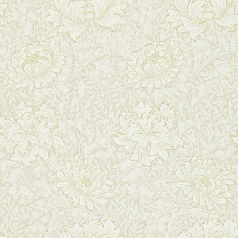 Chrysanthemum Wallpaper - Chalk - Morris & Co - 216823 - Premier Wallcovering