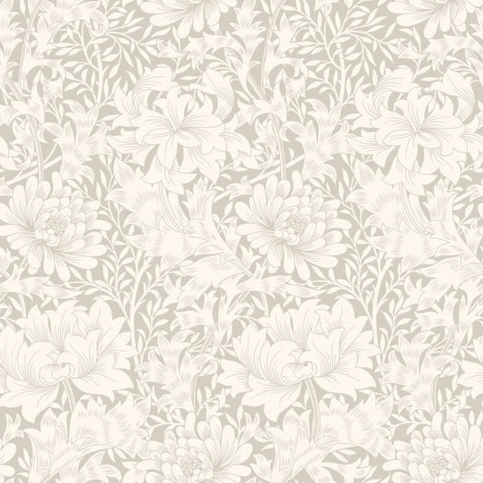 Chrysanthemum Wallpaper - Dove - Hoopla Walls - HWA1113W - Premier Wallcovering