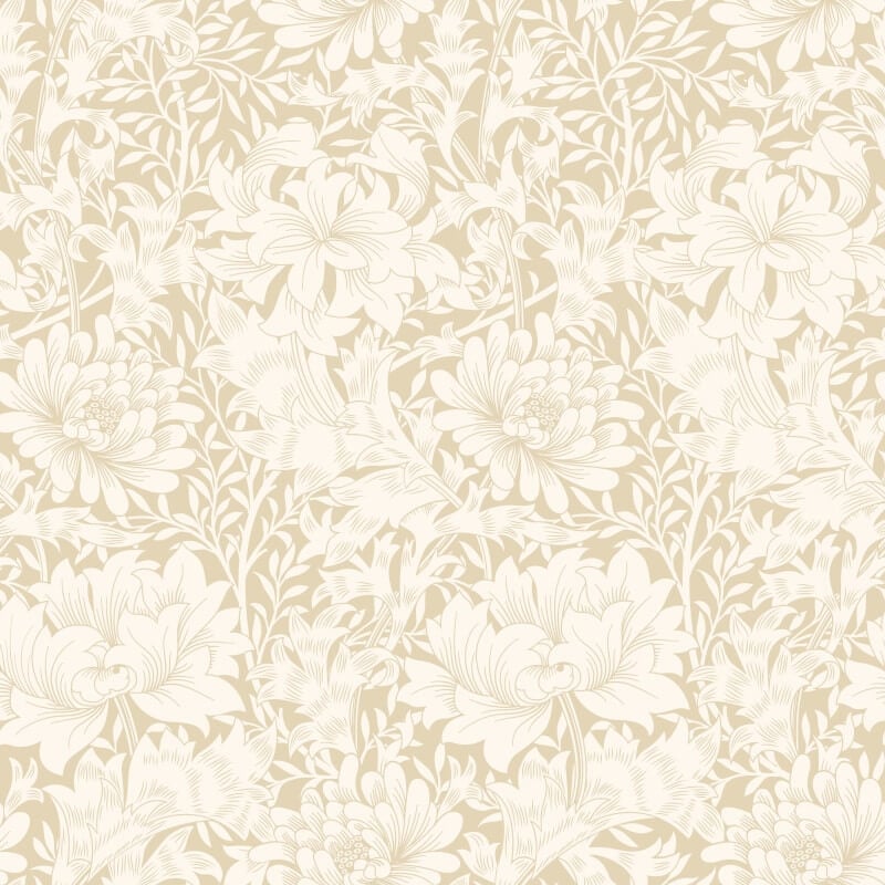Chrysanthemum Wallpaper - Flax - Hoopla Walls - HWA1114W - Premier Wallcovering