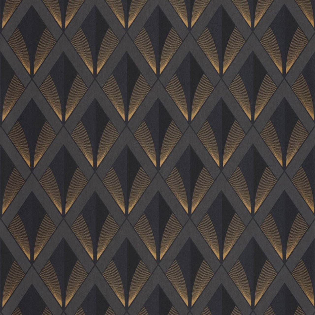 Chrysler Twenties Wallpaper - Noir Reglisse - Casadeco - 88679505 - Premier Wallcovering