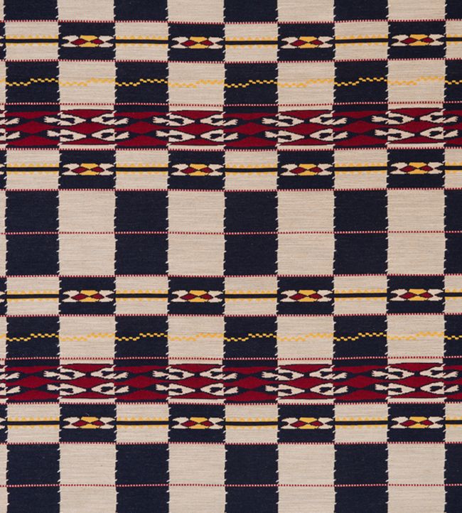 Chubby Check Fabric - Indigo - Christopher Farr Cloth - CF102 - 04 - Premier Wallcovering