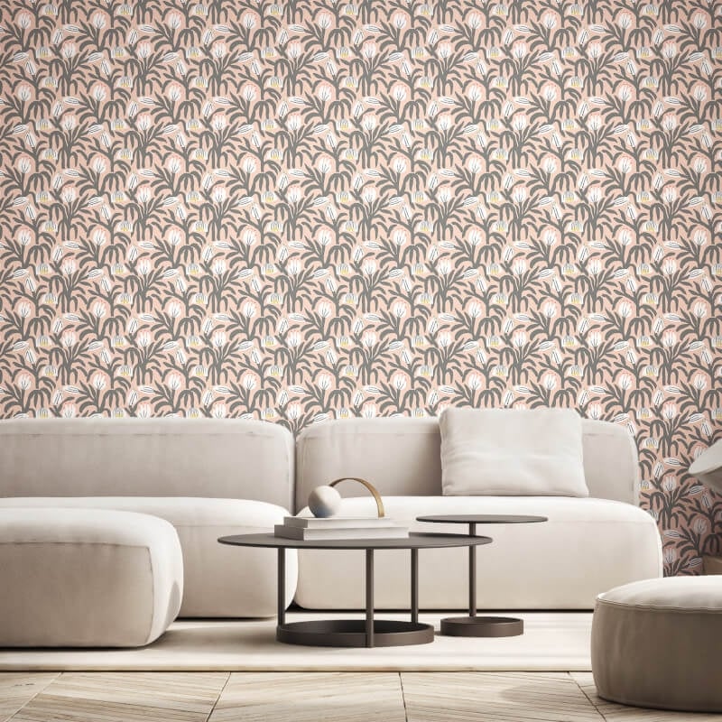Chunky Flower Wallpaper - Powder Puff - Hoopla Walls - HWA1152W - Premier Wallcovering