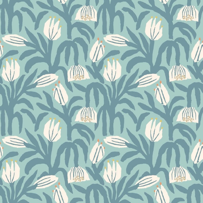 Chunky Flower Wallpaper - Denim - Hoopla Walls - HWA1148W - Premier Wallcovering