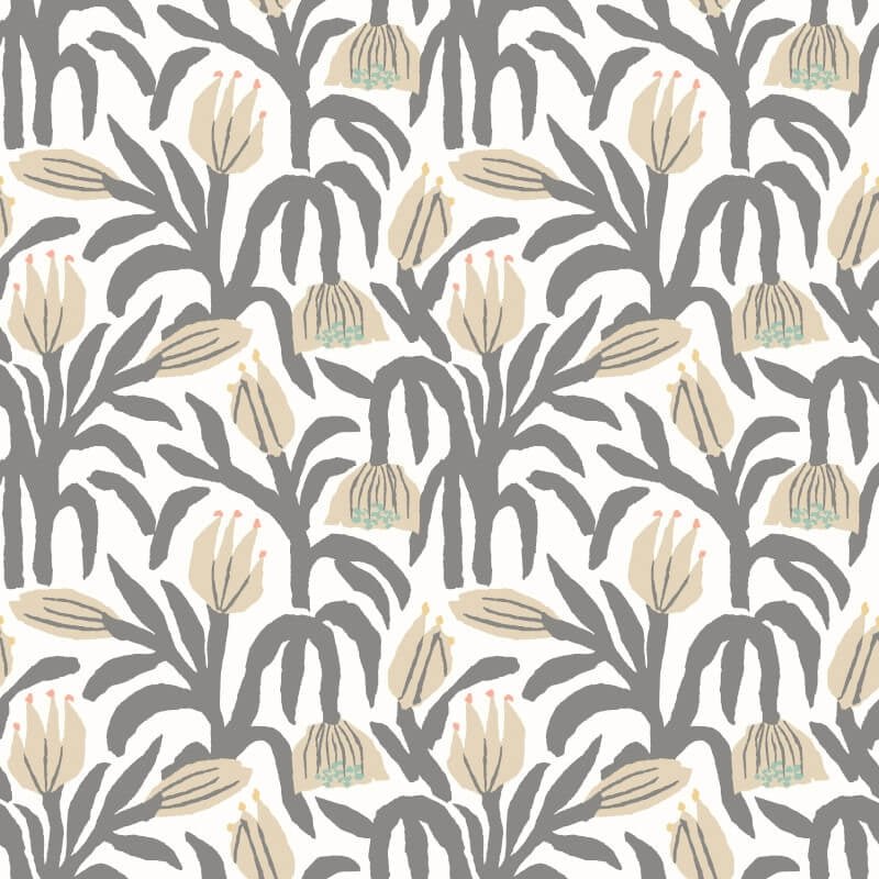 Chunky Flower Wallpaper - Charcoal - Hoopla Walls - HWA1150W - Premier Wallcovering