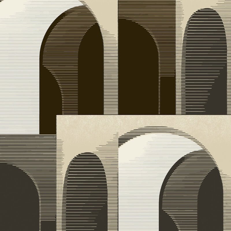 Ciara Ada Geometric Wallpaper - Black/Cream - Grandeco - A63301 - Premier Wallcovering