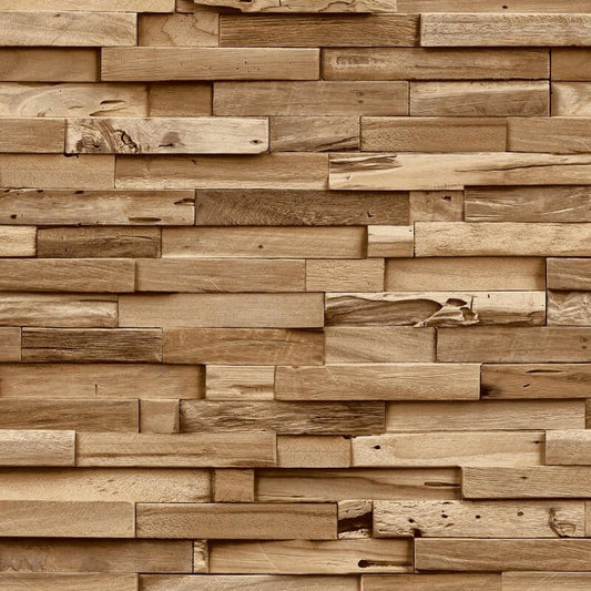 Ciara Colorado Wood Slat Effect Wallpaper - Beige - Grandeco - A64001 - Premier Wallcovering