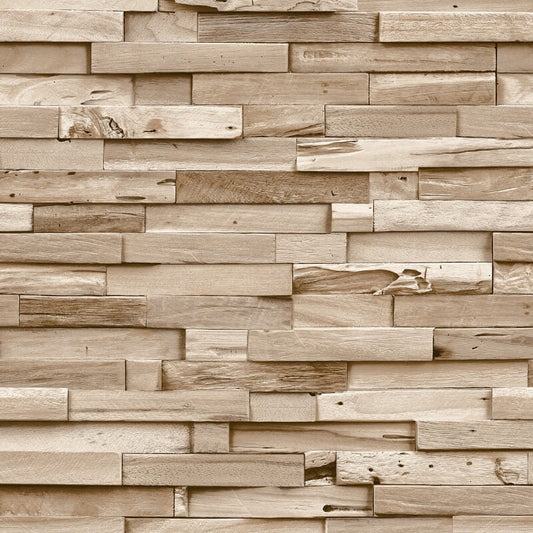 Ciara Colorado Wood Slat Effect Wallpaper - Natural - Grandeco - A64002 - Premier Wallcovering