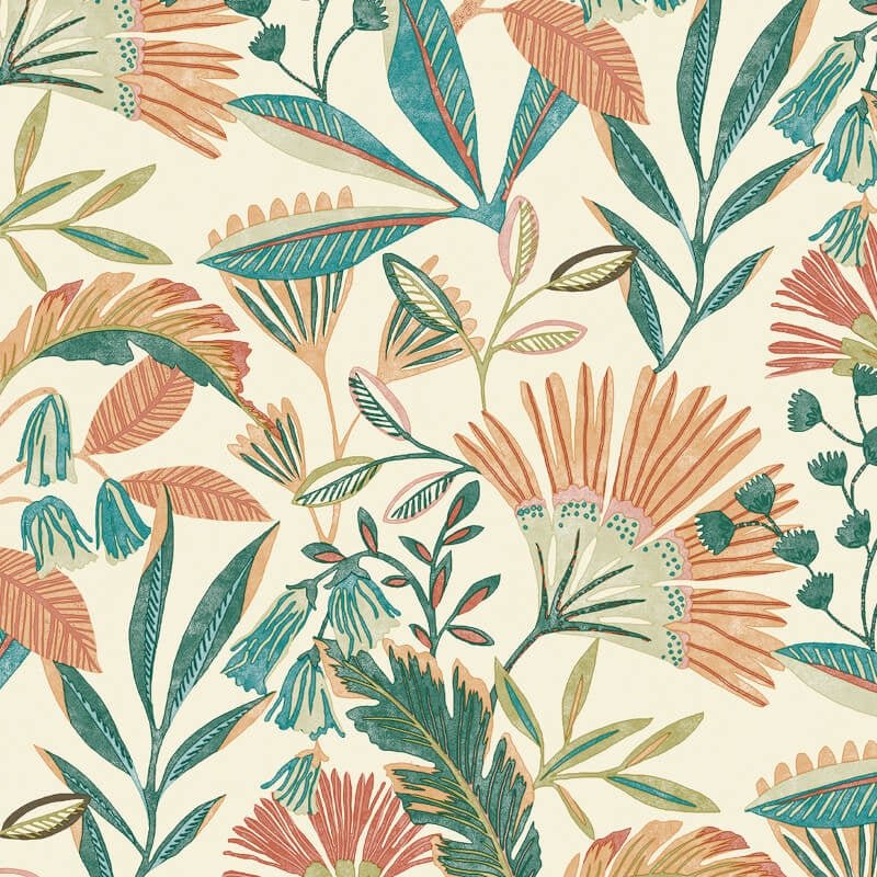 Ciara Matisse Tropical Floral Wallpaper - Cream Multi - Grandeco - A63801 - Premier Wallcovering
