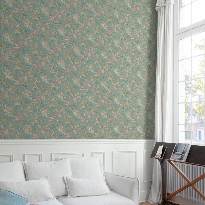 Ciara Matisse Tropical Floral Wallpaper - Blue Multi - Grandeco - A63802 - Premier Wallcovering