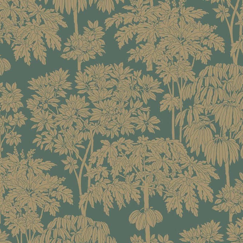 Ciara Tonal Trees Wallpaper - Green/Gold - Grandeco - A63403 - Premier Wallcovering