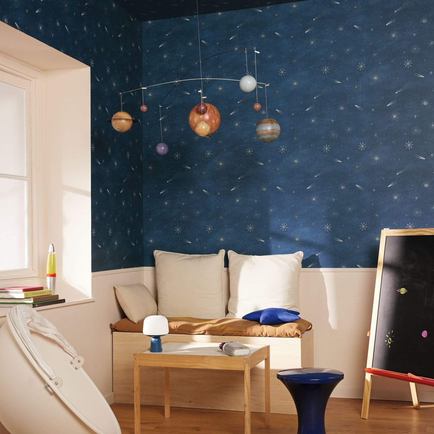 Ciel Etoile Wallpaper - Bleu Nuit  - Caselio - 105696069 - Premier Wallcovering