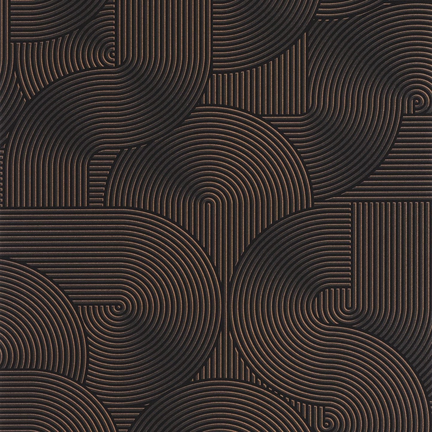 Circle Wallpaper - Noir Cuivre - Caselio - 105519043 - Premier Wallcovering