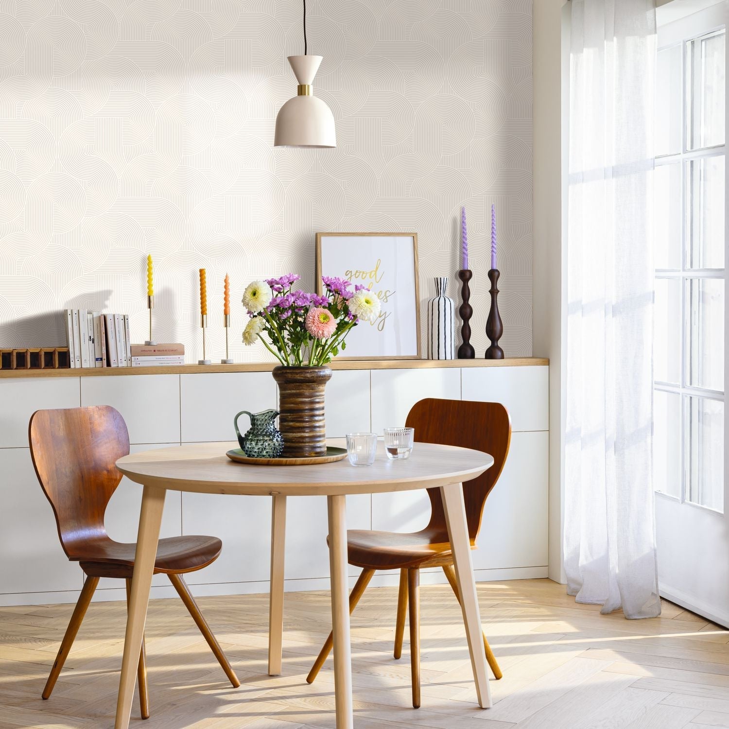 Circle Wallpaper - Gris Souris - Caselio - 105510999 - Premier Wallcovering