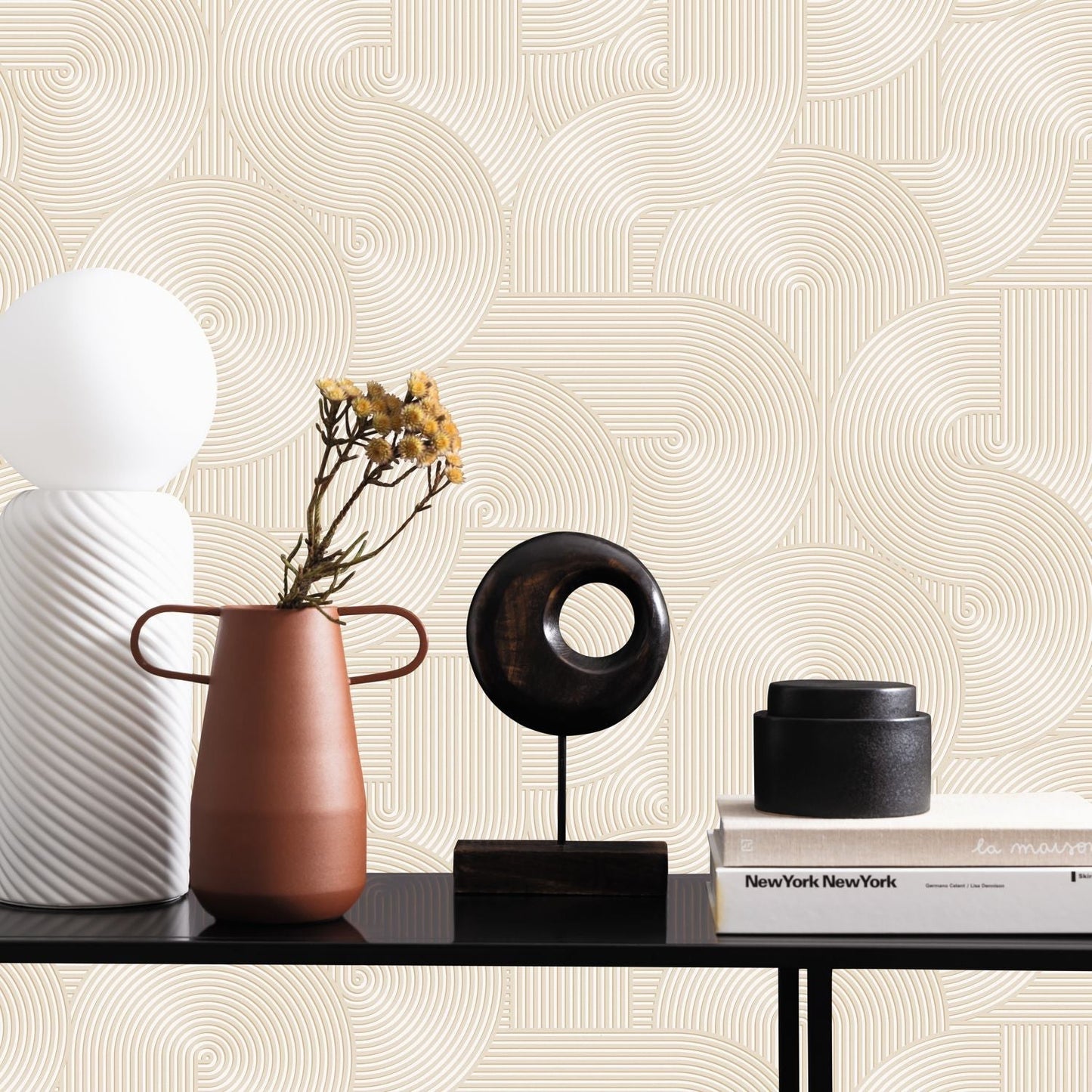 Circle Wallpaper - Beige - Caselio - 105511187 - Premier Wallcovering