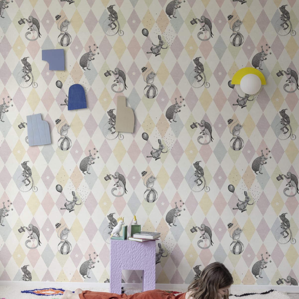 Circus Corner Wallpaper - Pastel - Rebel Walls - R18042 - Premier Wallcovering