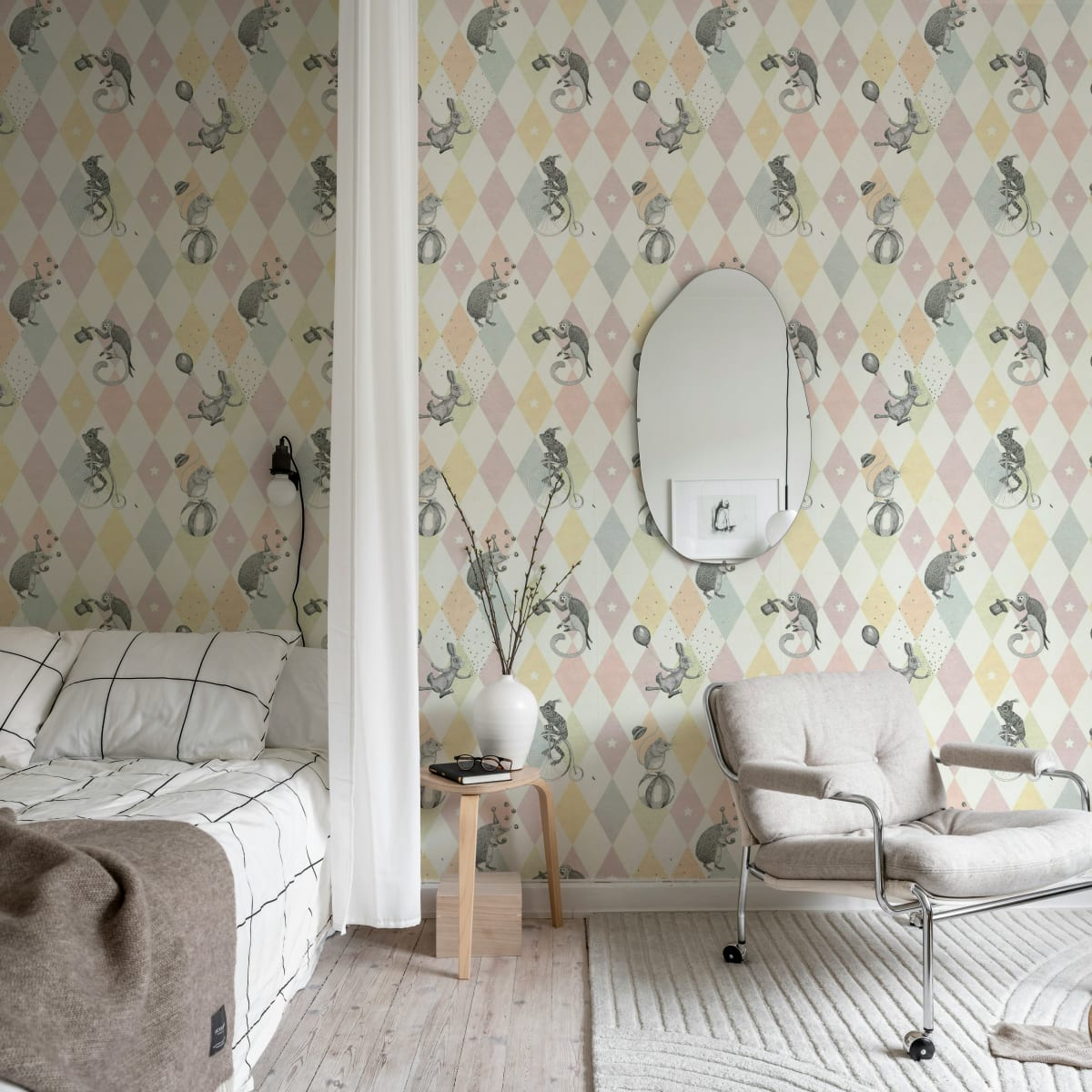 Circus Corner Wallpaper - Pastel - Rebel Walls - R18042 - Premier Wallcovering