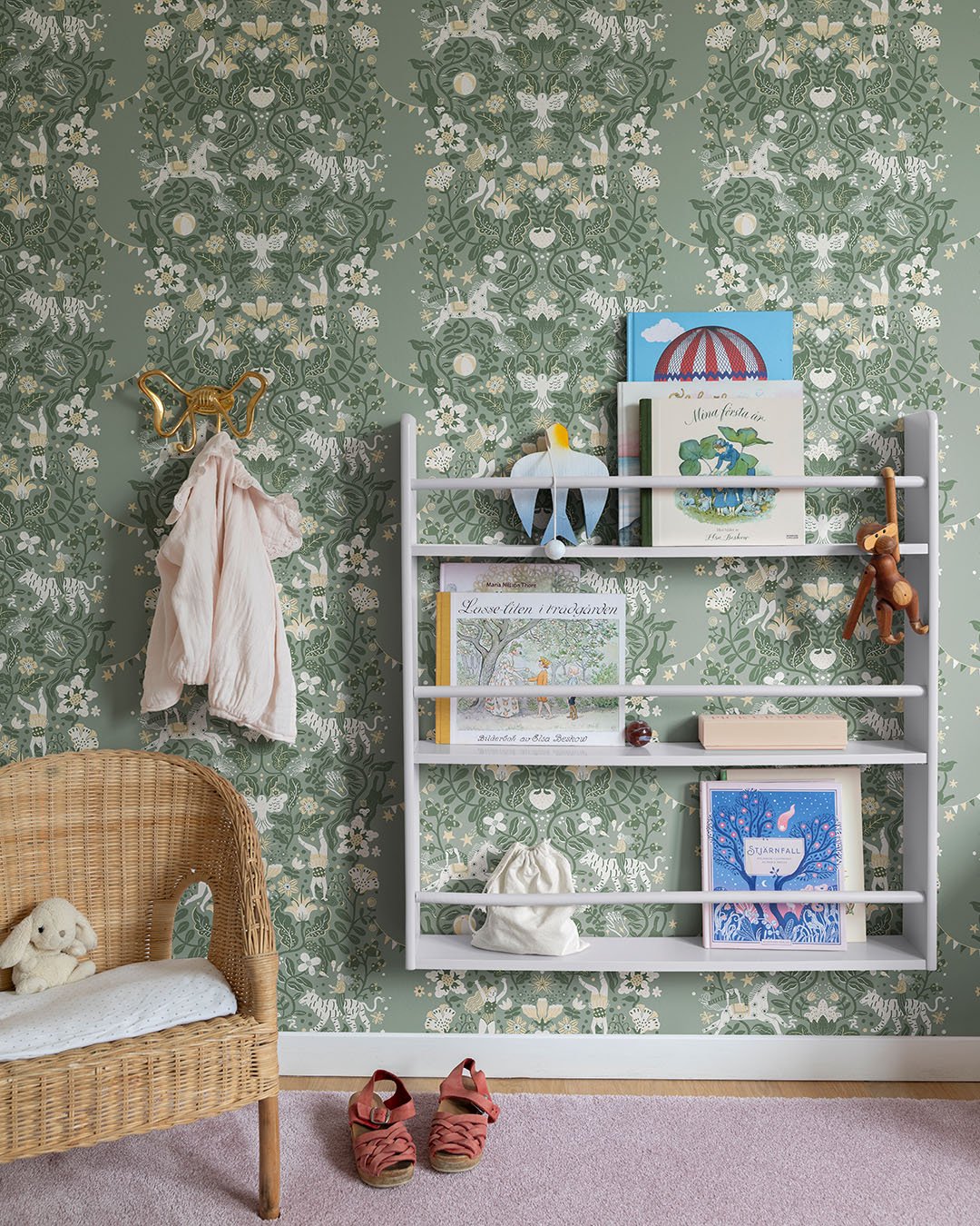 Cirkus Wallpaper - Green / Gray - Midbec - 29027 - Premier Wallcovering