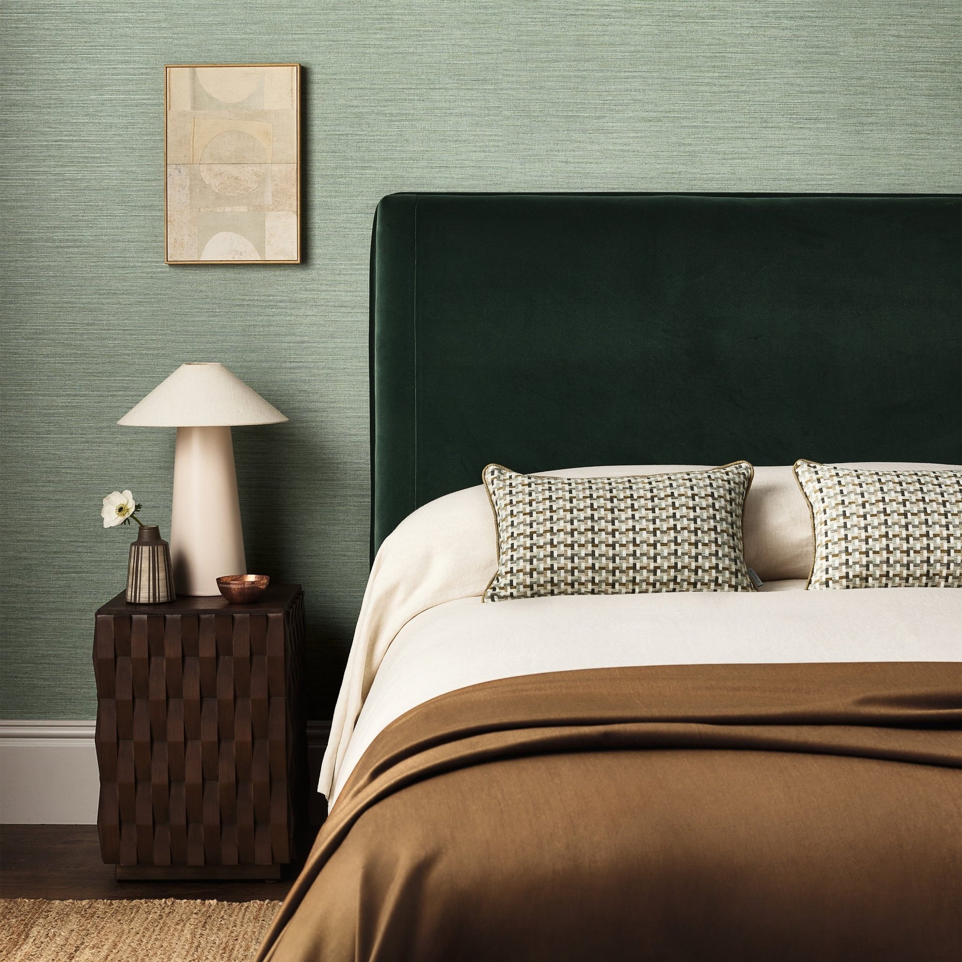 Ciro Abaca Embossed Wallpaper - Verdigris - Romo - Textured Vol.I - W462/11 - Premier Wallcovering