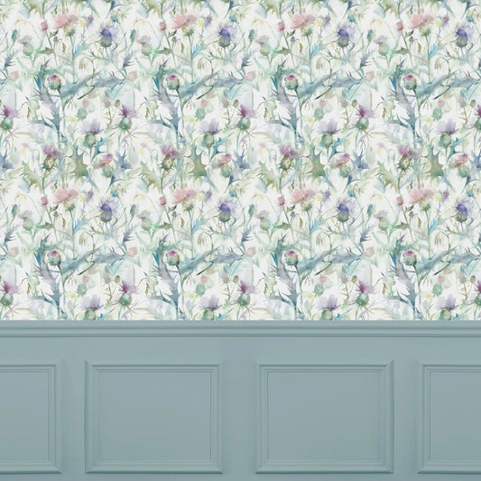 Cirsium Wallpaper - Damson - Voyage Maison - CIRSIUN/WPO/DAM - Premier Wallcovering