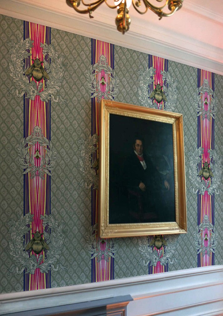 Civic Bee Wallpaper - Grey - Timorous Beasties - TB/CVL/MICA/01 - Premier Wallcovering