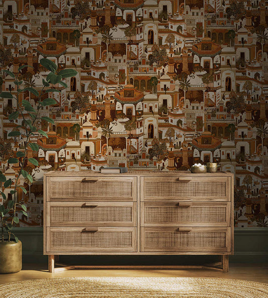 Civita Wallpaper - Orange - Holden Décor - 91550 - Premier Wallcovering