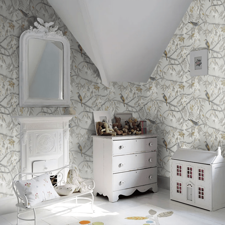 Clarendon Wallpaper - Dove Grey - Timothy Wilman - TW2516 - Premier Wallcovering