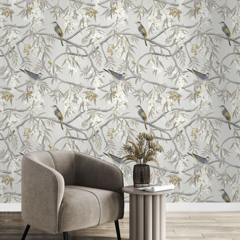Clarendon Wallpaper - Dove Grey - Timothy Wilman - TW2516 - Premier Wallcovering