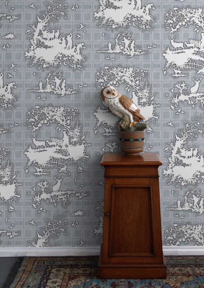 Classic Hunt Wallpaper - Blue - Timorous Beasties - TB/CLH/MICA/03 - Premier Wallcovering