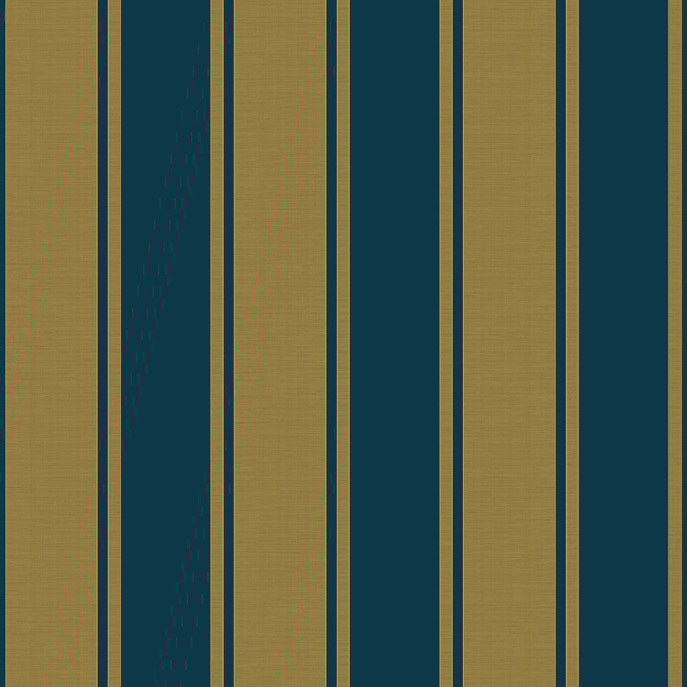 Classic Italian Elegant Stripe Wallpaper - Deep Blue/Antique Gold - Galerie - 23679 - Premier Wallcovering