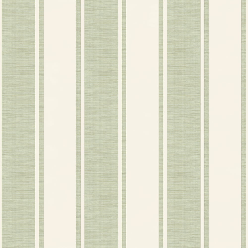Classic Italian Elegant Stripe Wallpaper - Green/Cream - Galerie - 23675 - Premier Wallcovering
